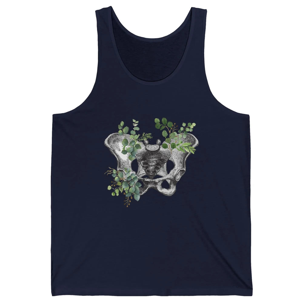 Floral Anatomical Pelvis Skeleton Doctor Medical Botanical Unisex Jersey Tank