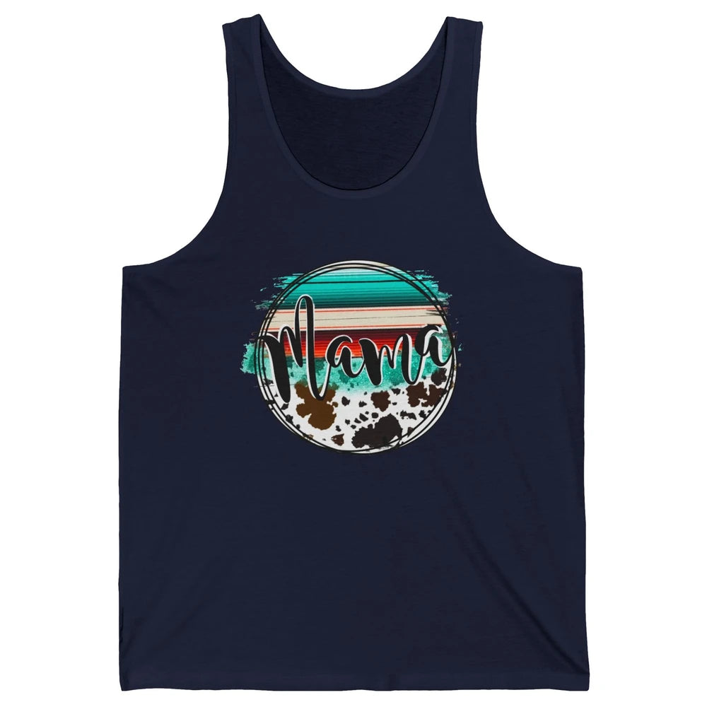 Western Country Boho Mama Cowhide Turquoise Western Mama Unisex Jersey Tank