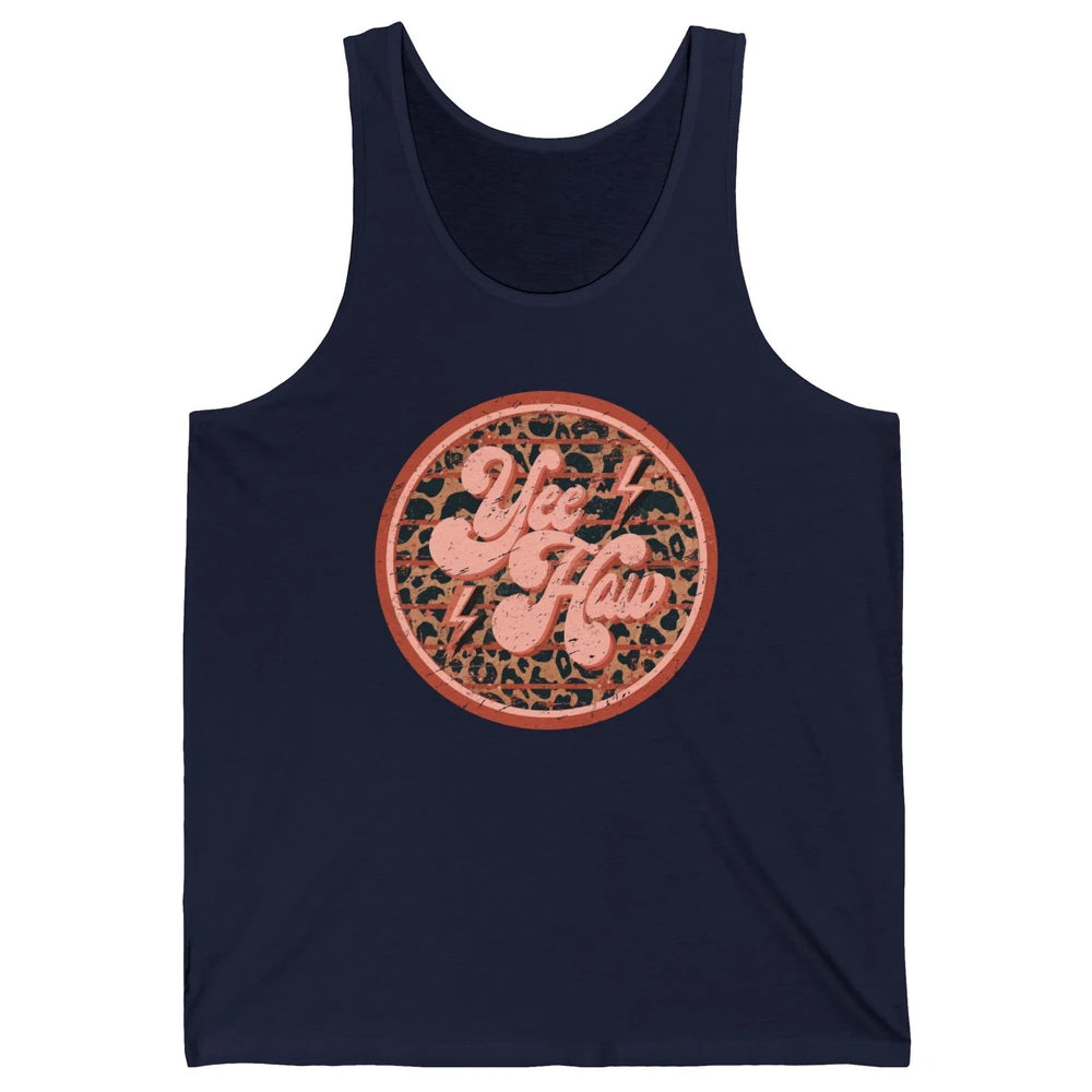 Retro Cowboy Yeehaw Leopard Western Country Cowgirls Horse Unisex Jersey Tank