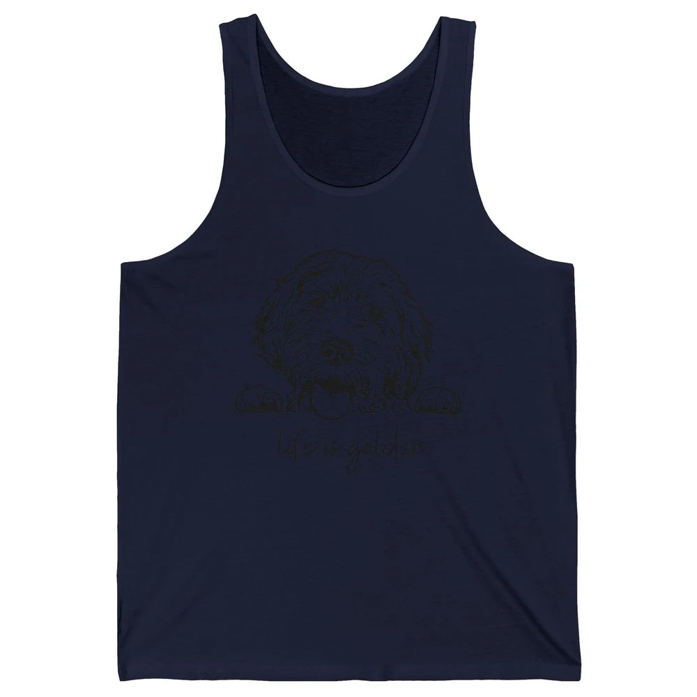 Life is Golden Dog Mom Goldendoodle Mama Mother's Day Gift Unisex Jersey Tank