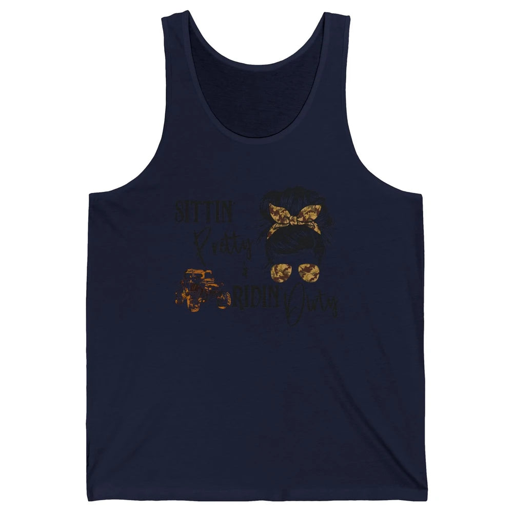 Mud Riding ATV Messy Bun Ride RZR SXS Life Country Girls Unisex Jersey Tank
