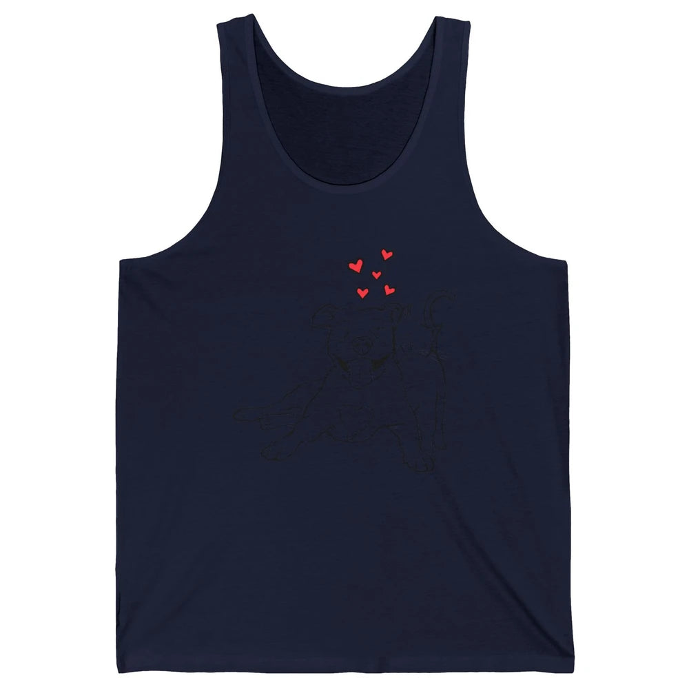 Pittie And Kitty Cute Pitbull Cats And Dogs Lovers Gift Unisex Jersey Tank