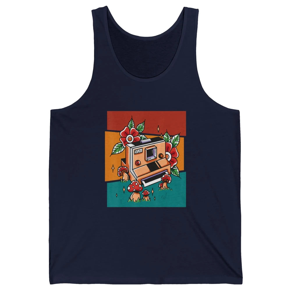 Cute Photography Mushroom Retro Camera Photographer Life Unisex Jersey Tank