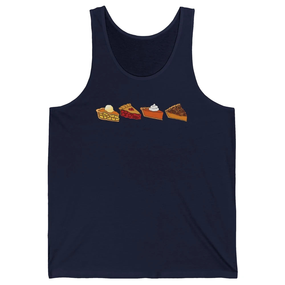 Retro Thanksgiving Pies Pumpkin Pie Pecan Pie Apple Pie Fall Unisex Jersey Tank
