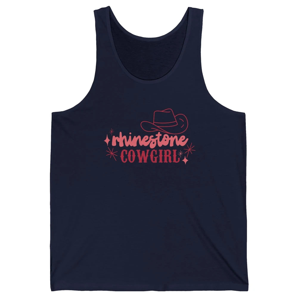 Retro Rhinestone Cowgirl Hippie Western Country Cowgirls Unisex Jersey Tank