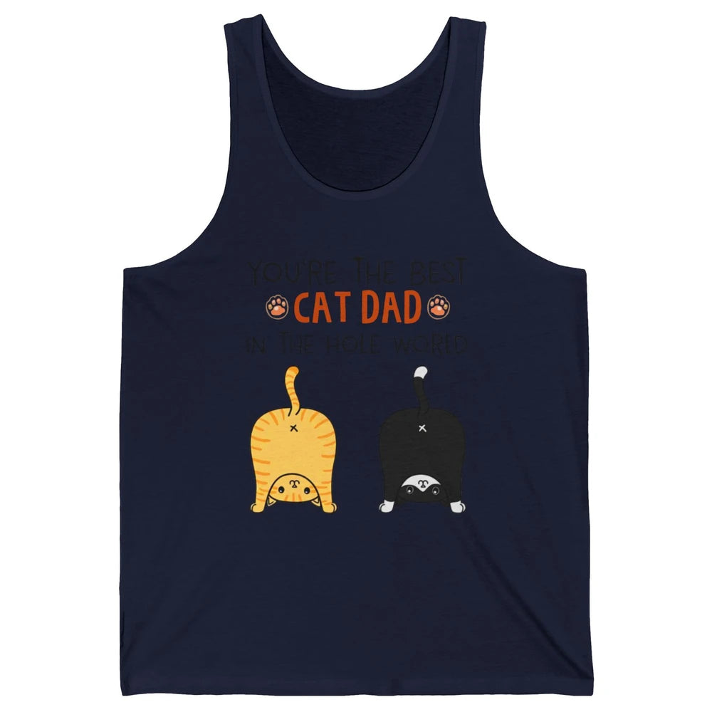 Funny Best Cat Dad In The Hole World Father's Day Unisex Jersey Tank
