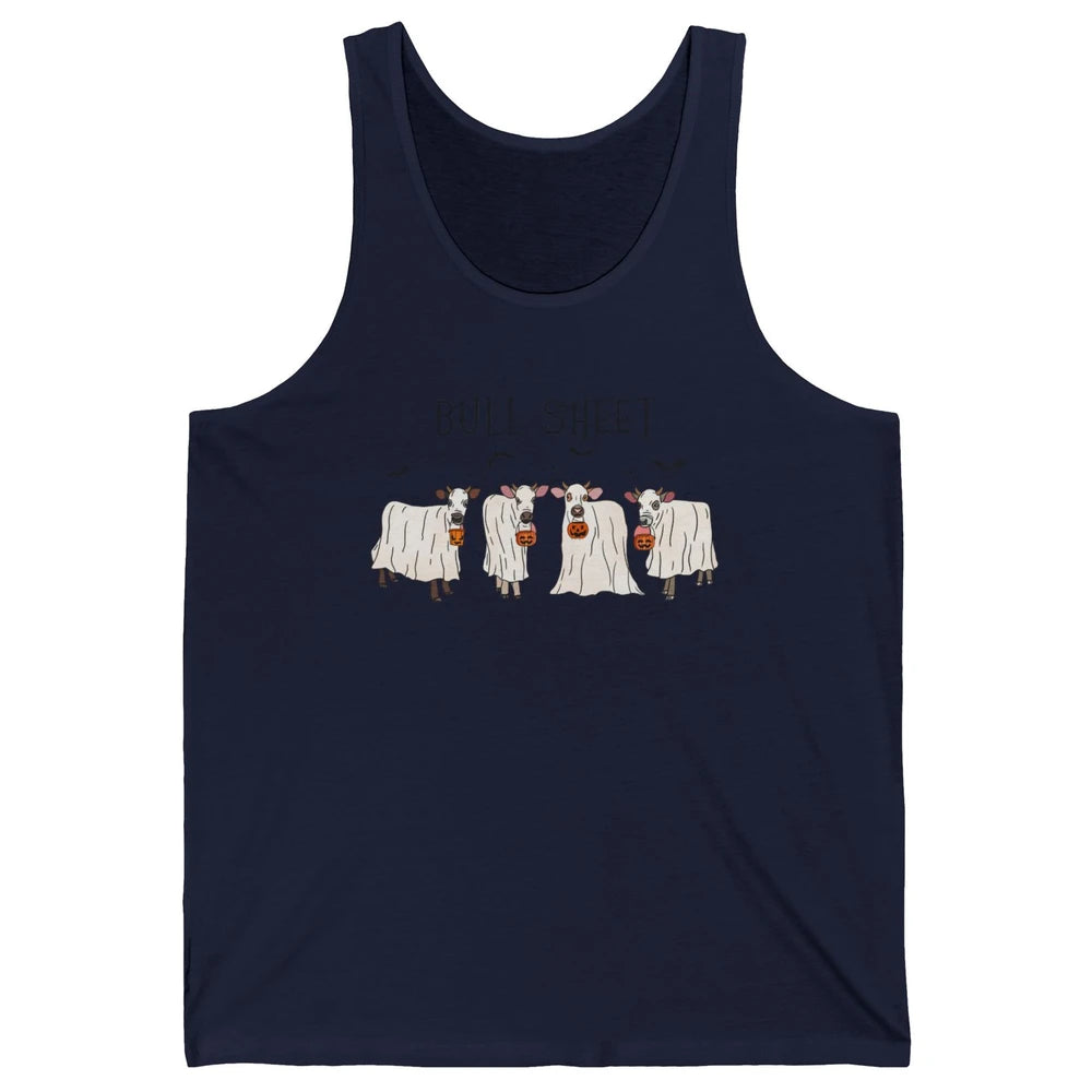 Funny Cow Ghost Pumpkin Bull Sheet Halloween Animal Costume Unisex Jersey Tank
