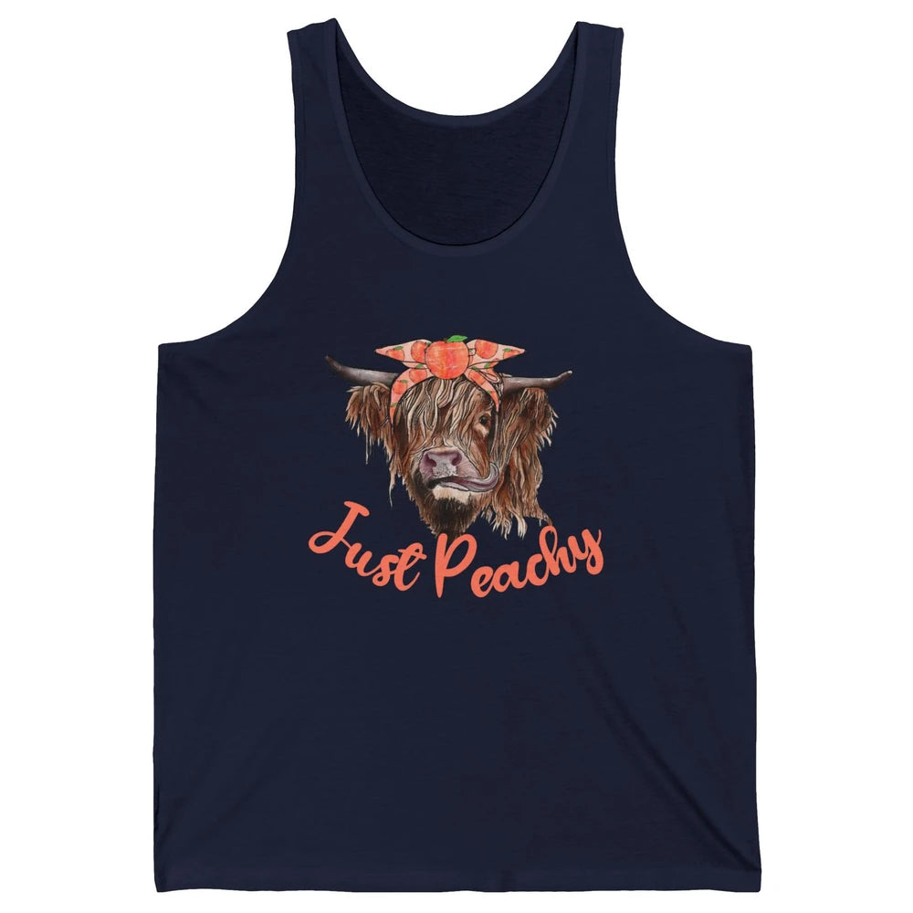 Highland Cow Bandana Just Peachy Western Country Peach Lover Unisex Jersey Tank