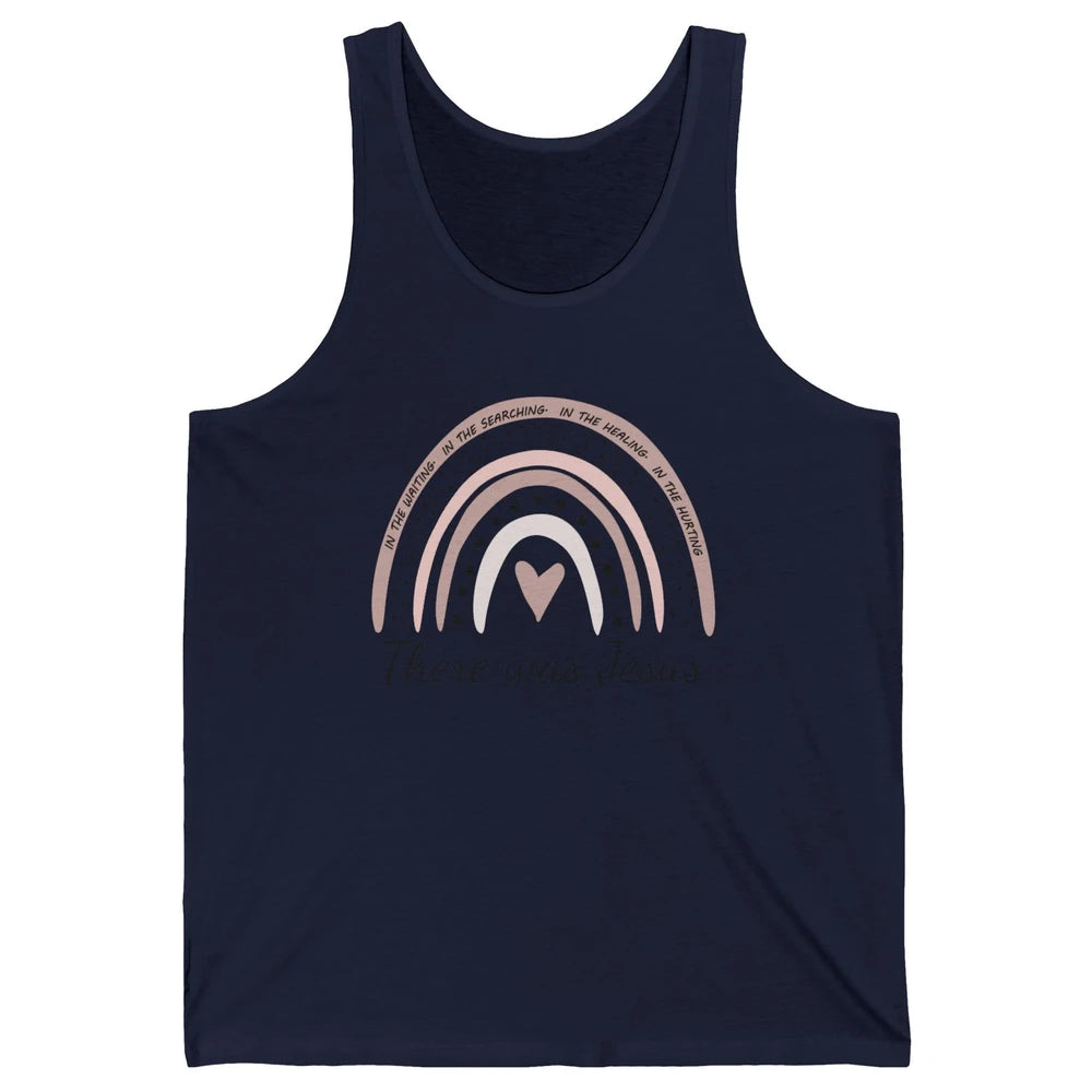 Retro Rainbow In Every Minute There Was Jesus Christian Gift Unisex Jersey Tank