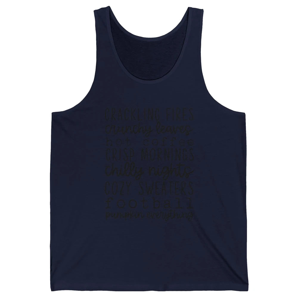 Fall Favorite Crackling Fire Pumpkin Everything Thanksgiving Unisex Jersey Tank