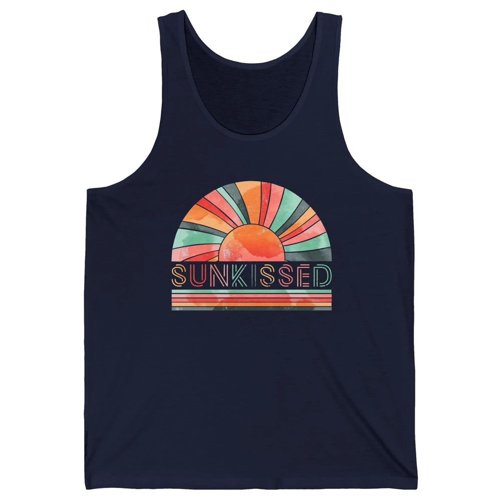Retro Rainbow Sunkissed Summer Beach Life Vintage Boho Unisex Jersey Tank