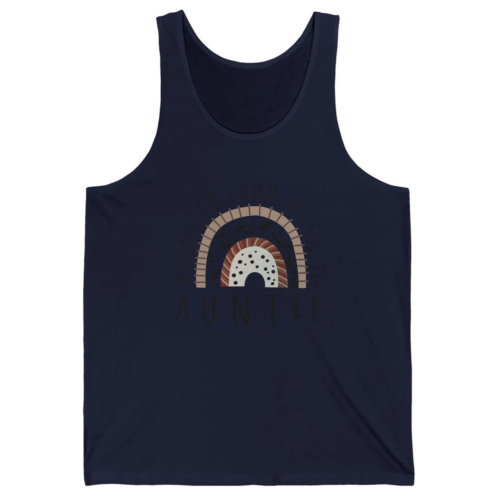 Rainbow Promoted From Bestie To Auntie Pregnancy Reveal Gift Unisex Jersey Tank
