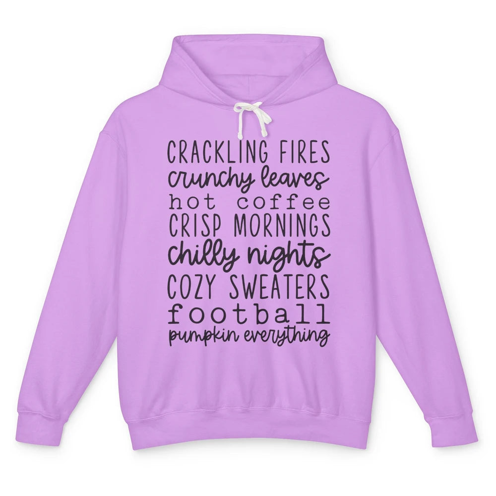 Fall Favorite Crackling Fire Pumpkin Everything Thanksgiving Unisex Lightweight Hoodie