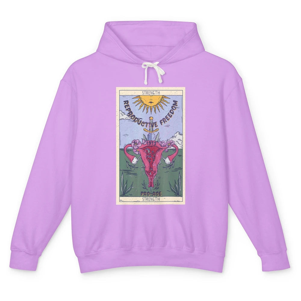 1973 Pro Roe Feminist Strength Tarot Card Mystical Halloween Unisex Lightweight Hoodie