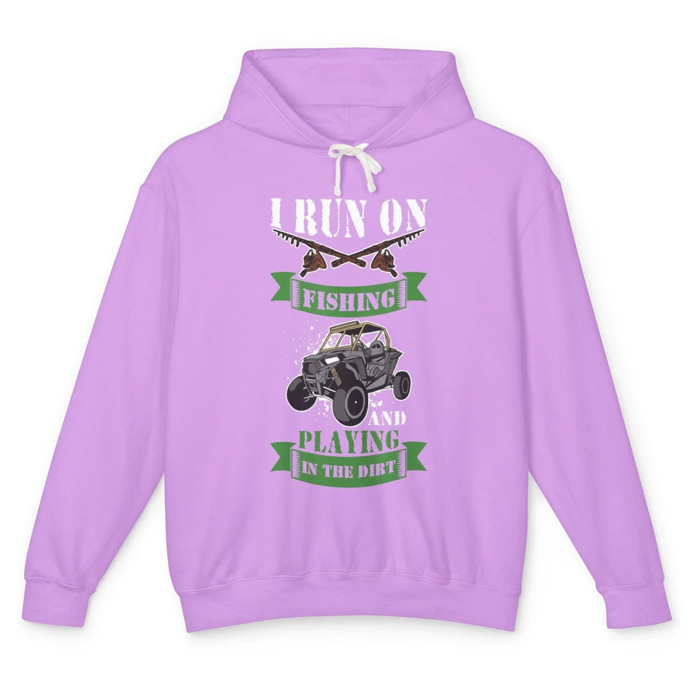Run On Fishing Dirt 4 Wheel Truck UTV Retro ATV SXS Offroad Unisex Lightweight Hoodie