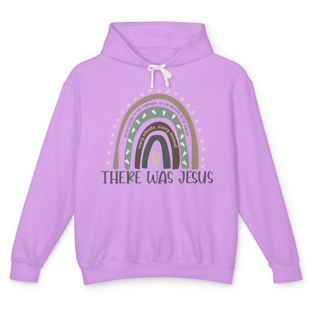 Retro Rainbow In Every Minute There Was Jesus Christian Gift Unisex Lightweight Hoodie