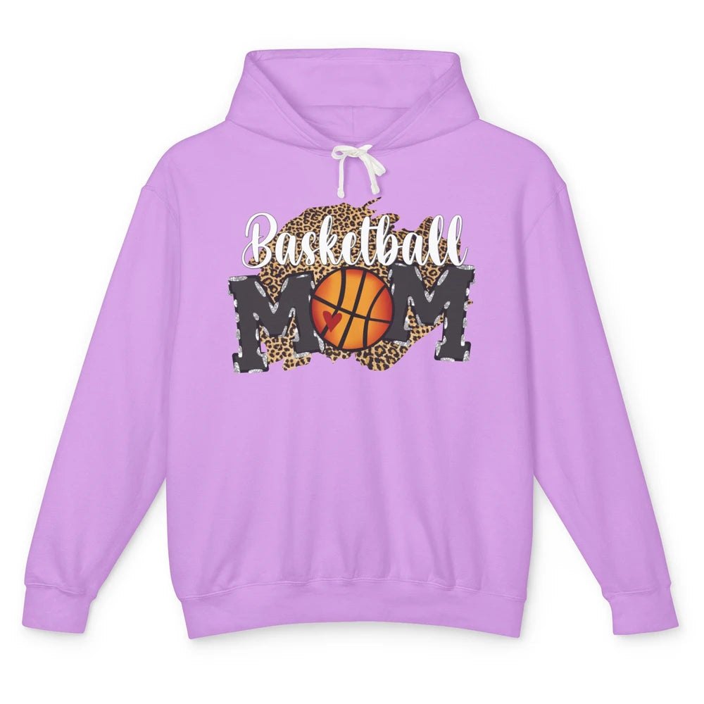 Leopard Basketball Mom Proud Basketball Players Mom Gift Unisex Lightweight Hoodie
