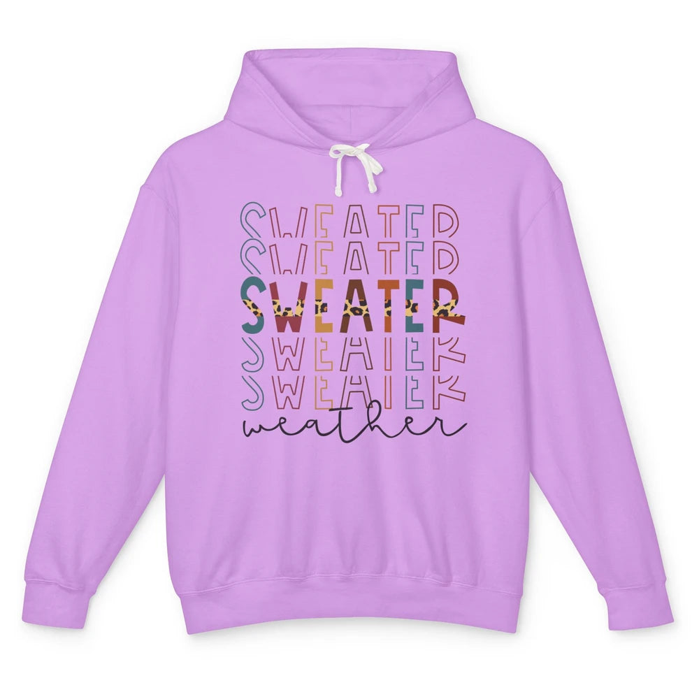 Fall Sweater Weather Leopard Thanksgiving Christmas Costume Unisex Lightweight Hoodie