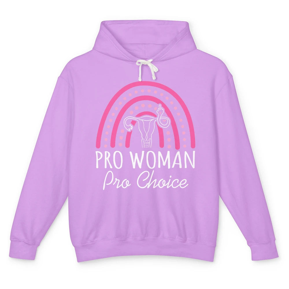 Pro Women Pro Choice My Uterus Rainbow Abortion Rights Unisex Lightweight Hoodie