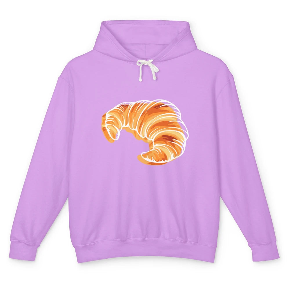 Croissant France Travel Eiffel Tower Minimalist One Line Art Unisex Lightweight Hoodie