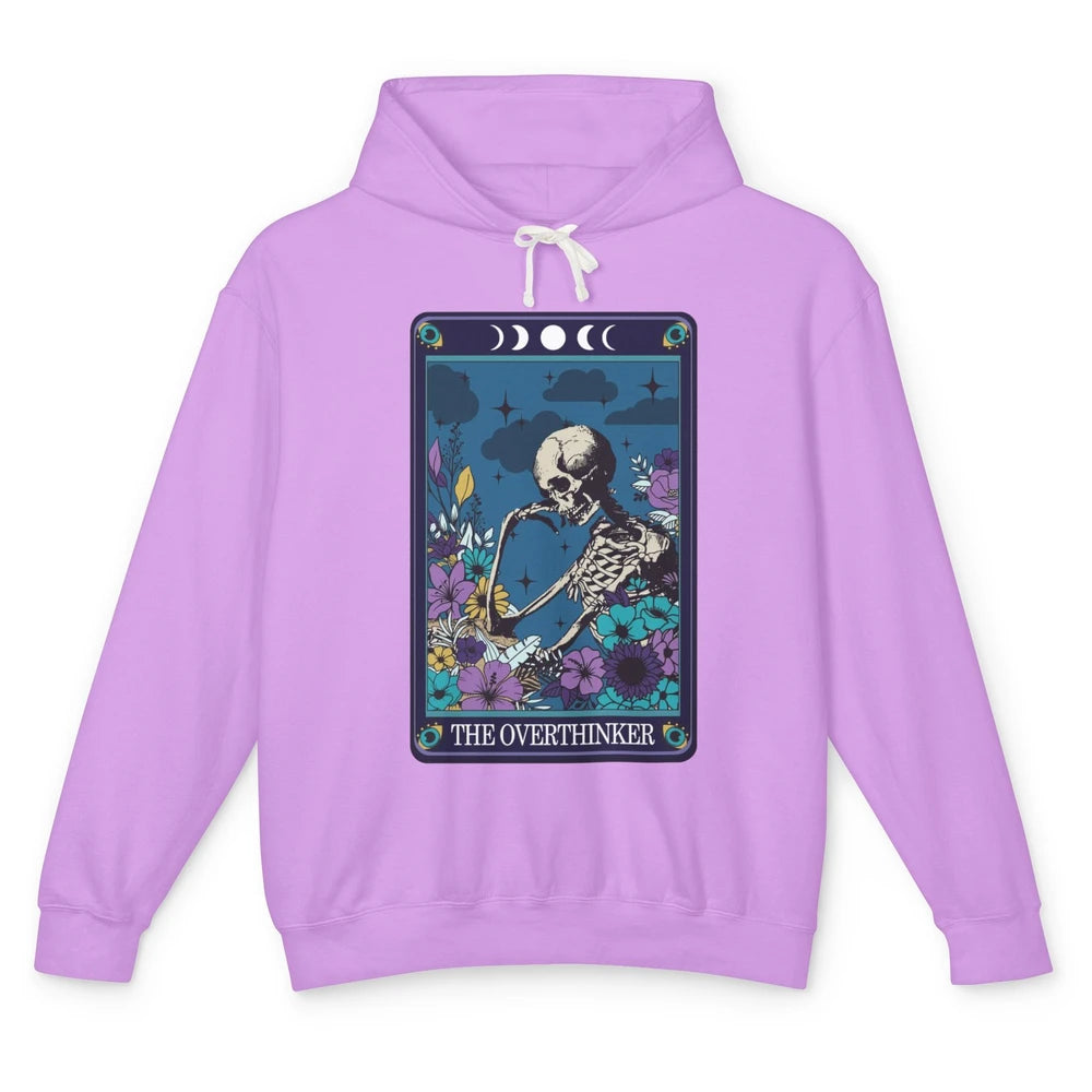 Floral Skeleton The Overthinker Tarot Card Halloween Costume Unisex Lightweight Hoodie