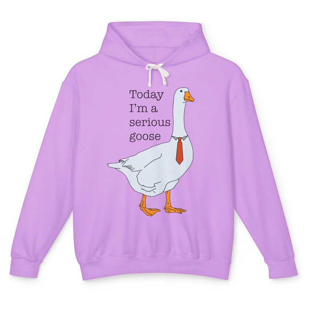 Funny Silly Goose Today I'm Serious Goose Sarcastic Goose Unisex Lightweight Hoodie