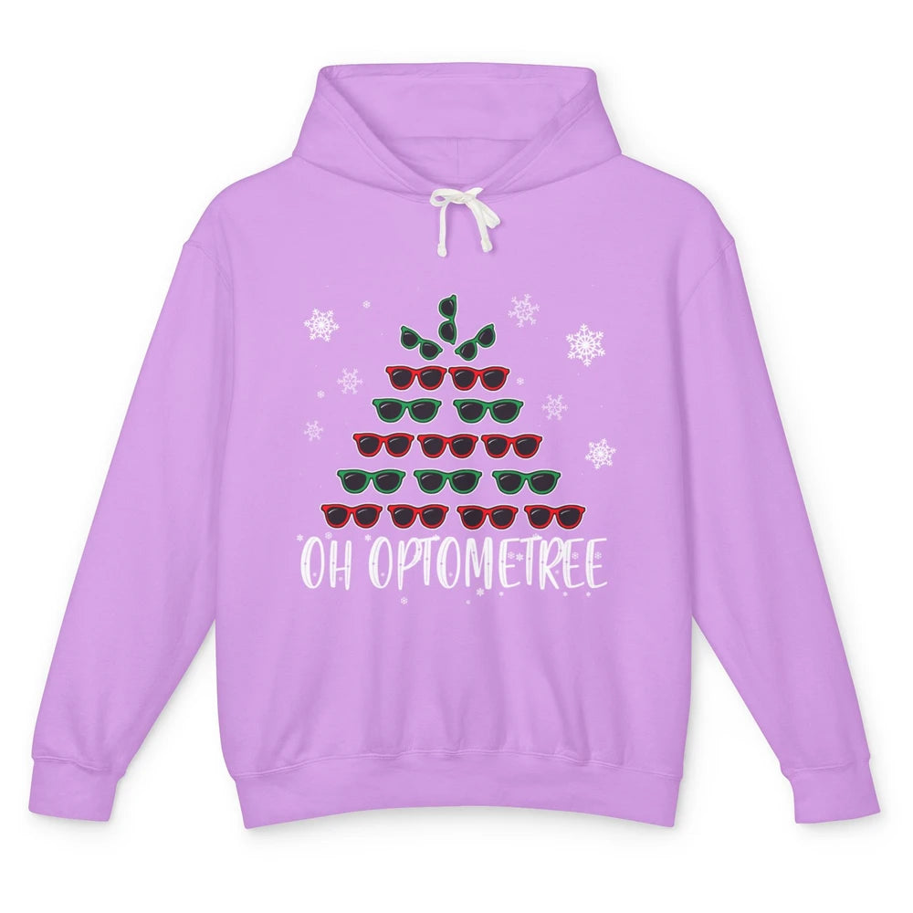 Optician Christmas Funny Xmas Tree Eyeglasses Optometrist Unisex Lightweight Hoodie