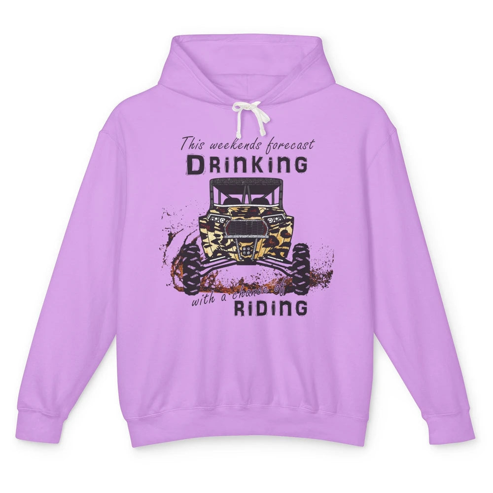 Leopard UTV Weekend Forecast Drinking Mud Riding SXS Life Unisex Lightweight Hoodie