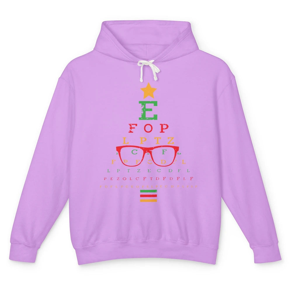 Optician Christmas Funny Xmas Tree Eyeglasses Optometrist Unisex Lightweight Hoodie