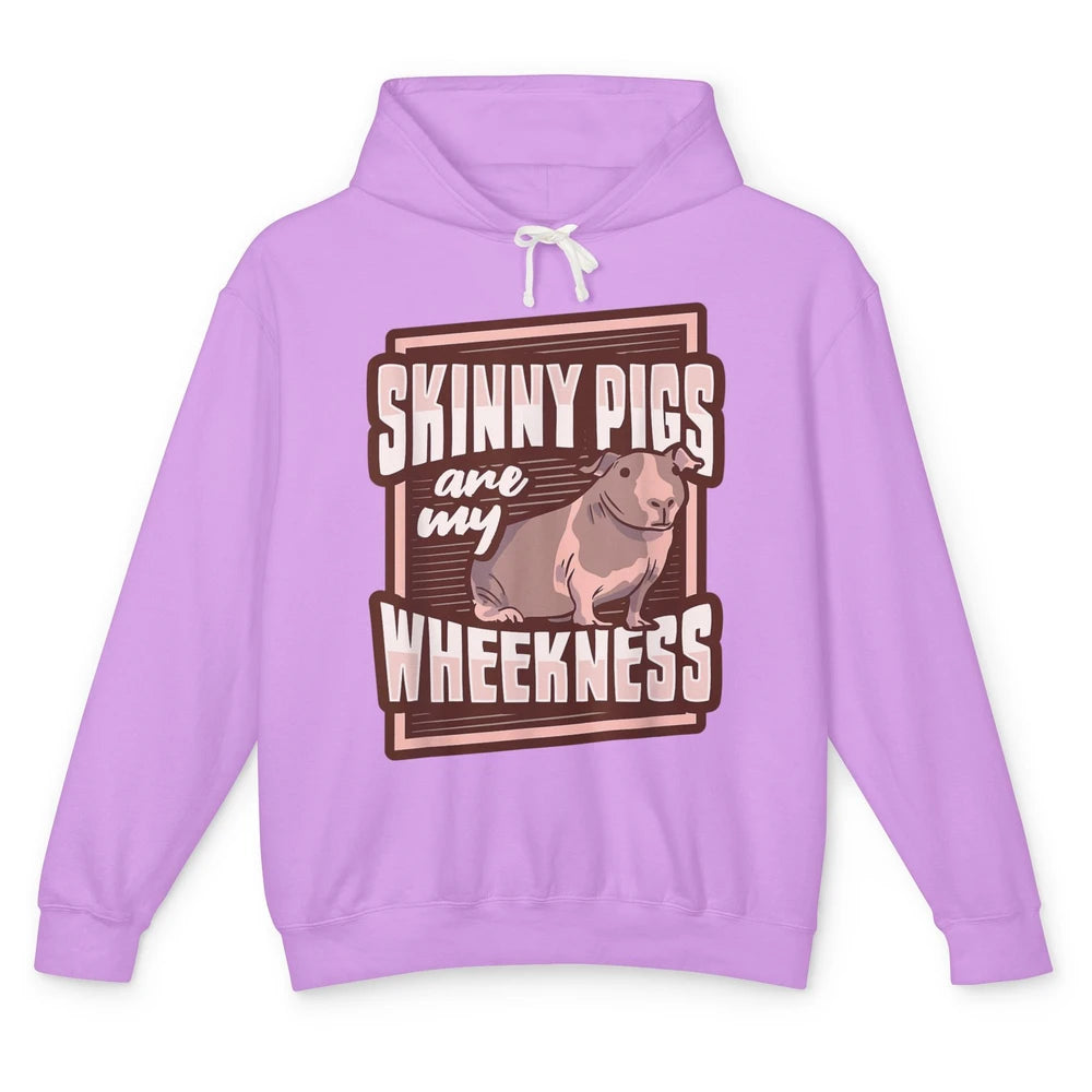 Funny Skinny Pigs Are My Weakness Retro Animal Sarcastic Unisex Lightweight Hoodie
