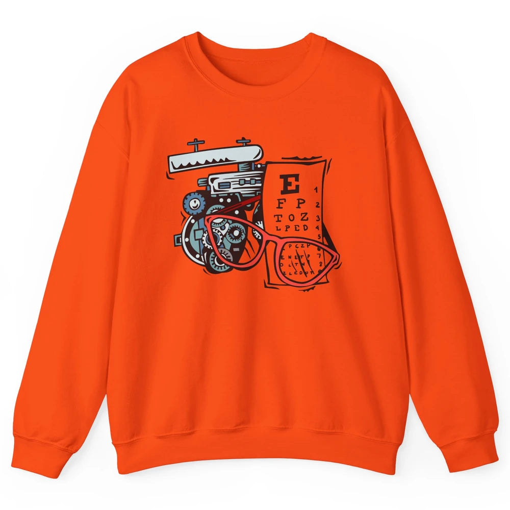 Optometry Tools Phoropter Eyeglasses Ophthalmology Optician Unisex Crewneck Sweatshirt