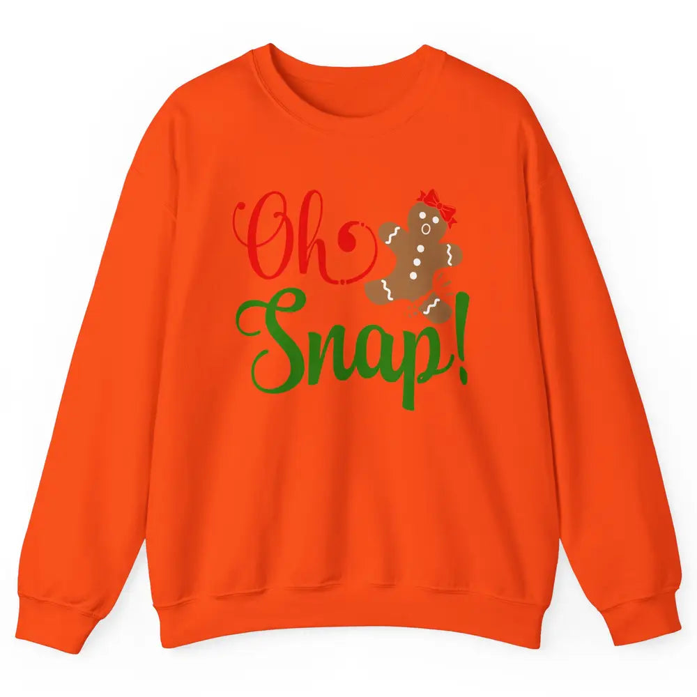 Funny Gingerbread Broken Oh Snap Western Christmas Cookies Unisex Crewneck Sweatshirt