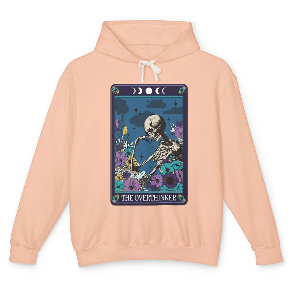 Floral Skeleton The Overthinker Tarot Card Halloween Costume Unisex Lightweight Hoodie