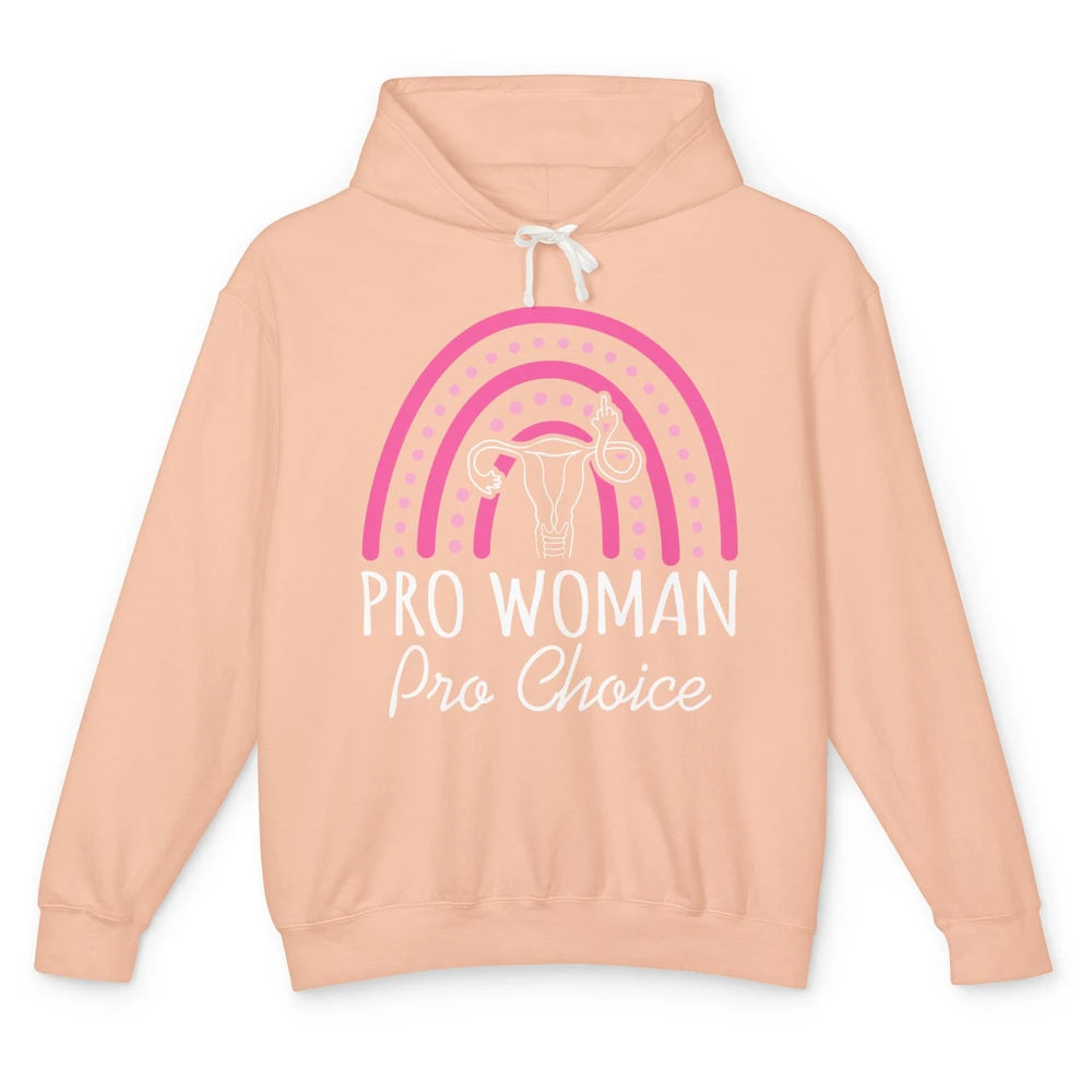 Pro Women Pro Choice My Uterus Rainbow Abortion Rights Unisex Lightweight Hoodie