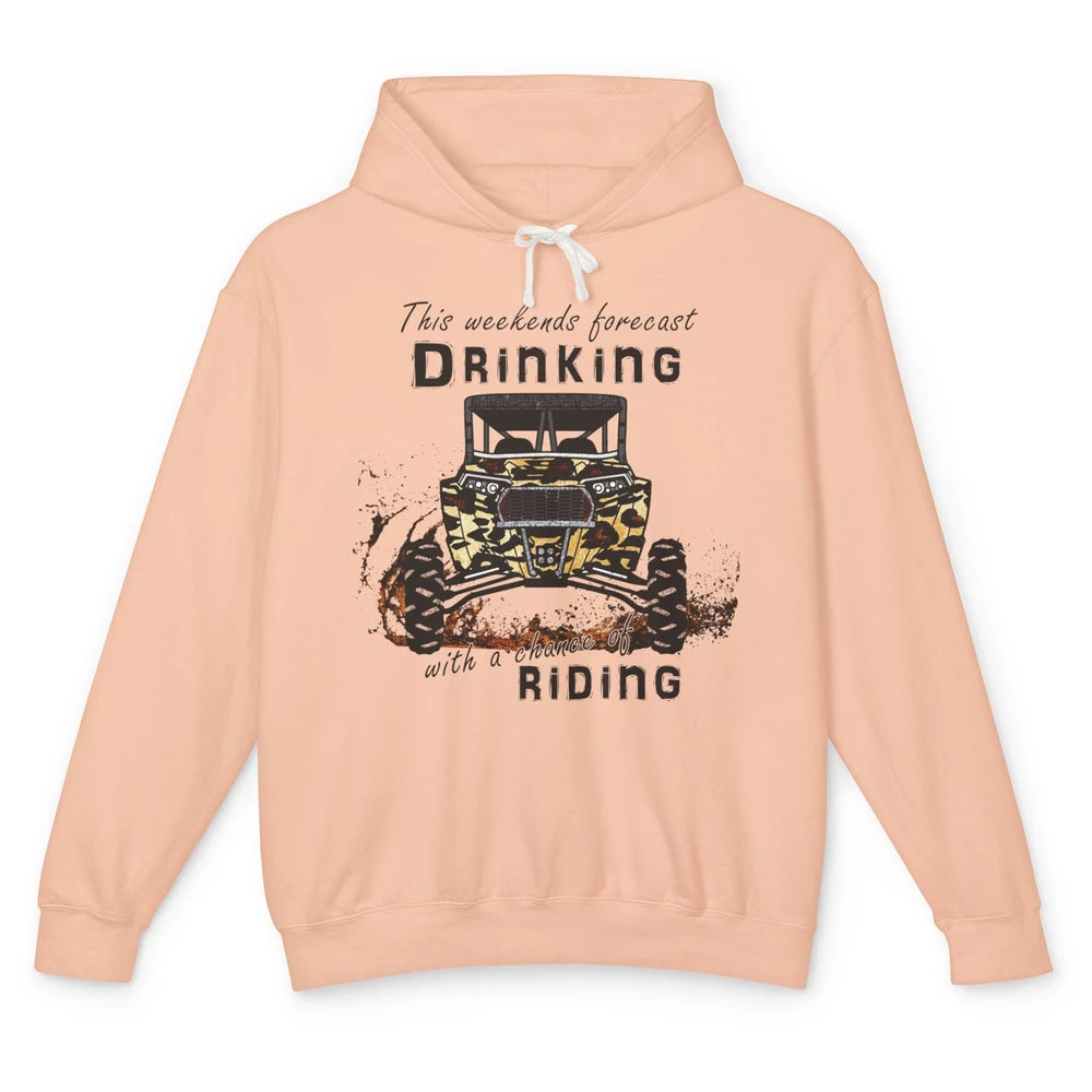 Leopard UTV Weekend Forecast Drinking Mud Riding SXS Life Unisex Lightweight Hoodie