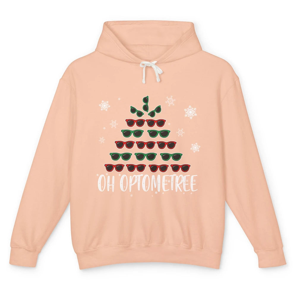 Optician Christmas Funny Xmas Tree Eyeglasses Optometrist Unisex Lightweight Hoodie
