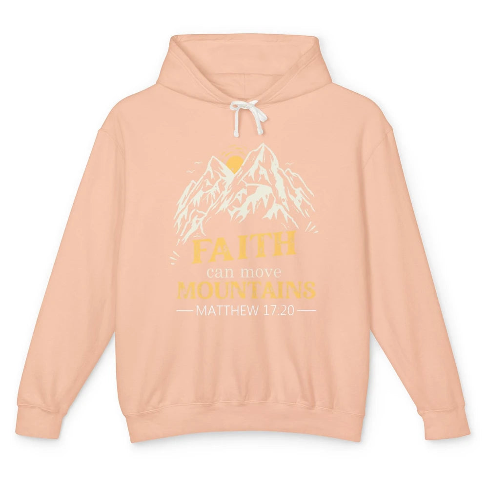Faith Move Mountains Retro Jesus Christian Cross Bible Verse Unisex Lightweight Hoodie