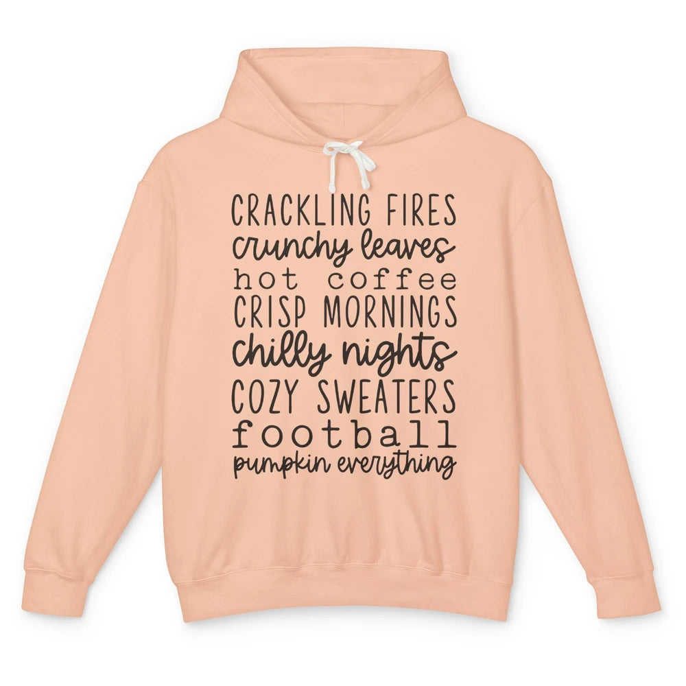Fall Favorite Crackling Fire Pumpkin Everything Thanksgiving Unisex Lightweight Hoodie