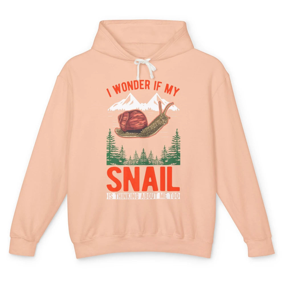Funny Retro If My Snail Thinking About Me Sarcastic Animal Unisex Lightweight Hoodie