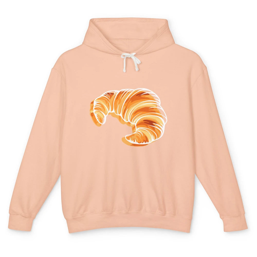 Croissant France Travel Eiffel Tower Minimalist One Line Art Unisex Lightweight Hoodie
