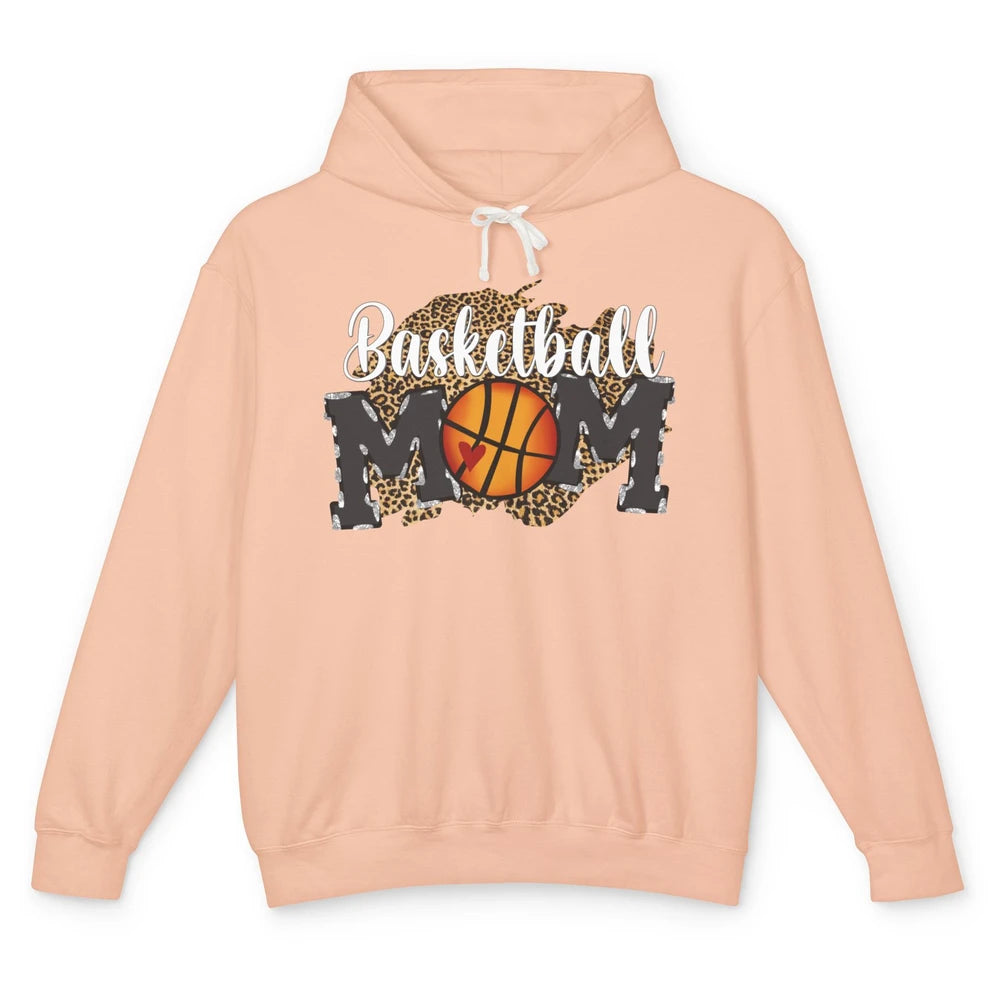 Leopard Basketball Mom Proud Basketball Players Mom Gift Unisex Lightweight Hoodie