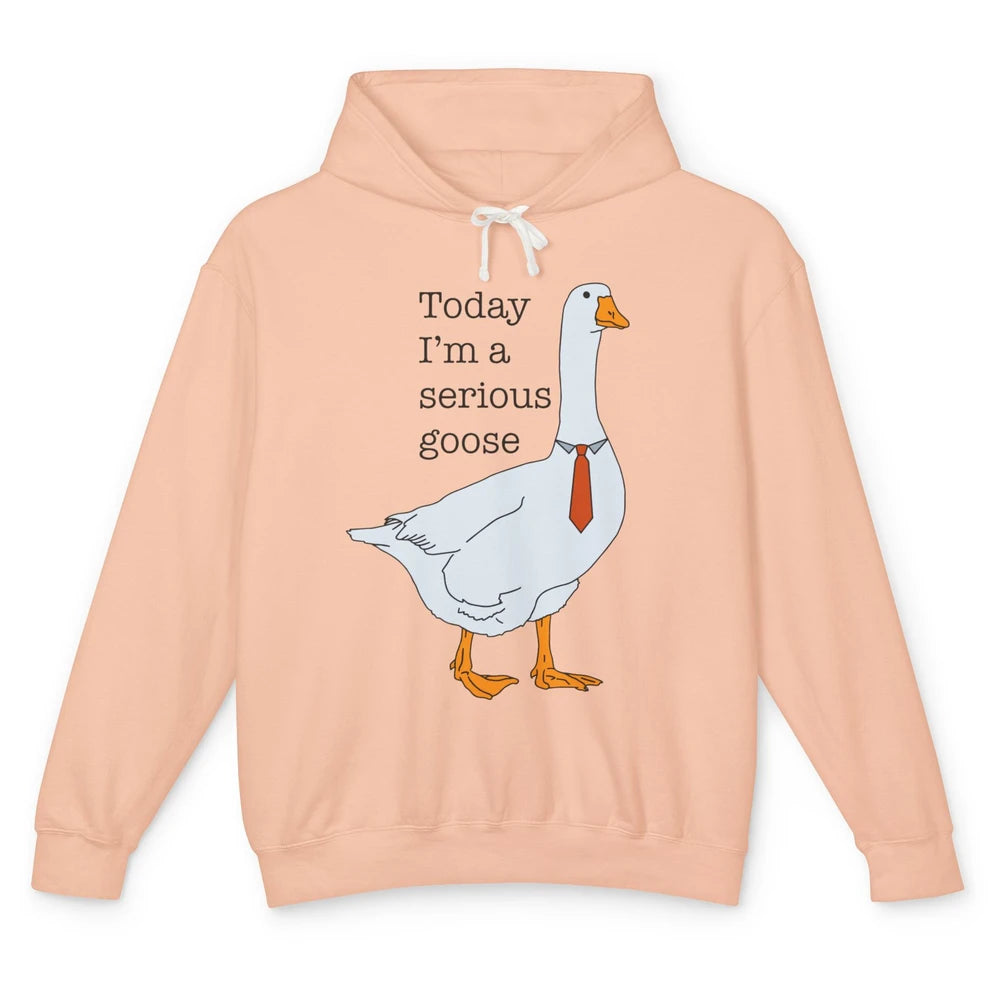 Funny Silly Goose Today I'm Serious Goose Sarcastic Goose Unisex Lightweight Hoodie