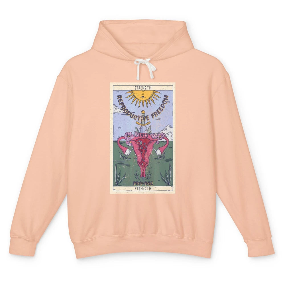 1973 Pro Roe Feminist Strength Tarot Card Mystical Halloween Unisex Lightweight Hoodie