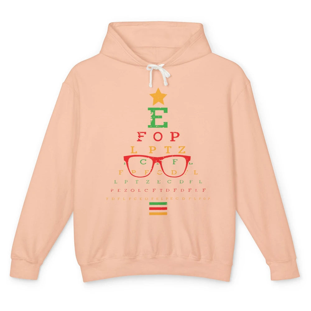 Optician Christmas Funny Xmas Tree Eyeglasses Optometrist Unisex Lightweight Hoodie