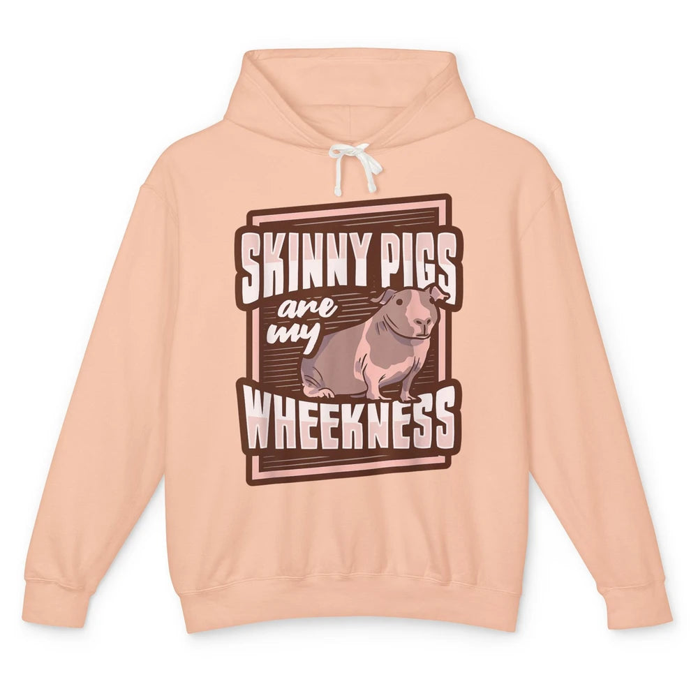 Funny Skinny Pigs Are My Weakness Retro Animal Sarcastic Unisex Lightweight Hoodie