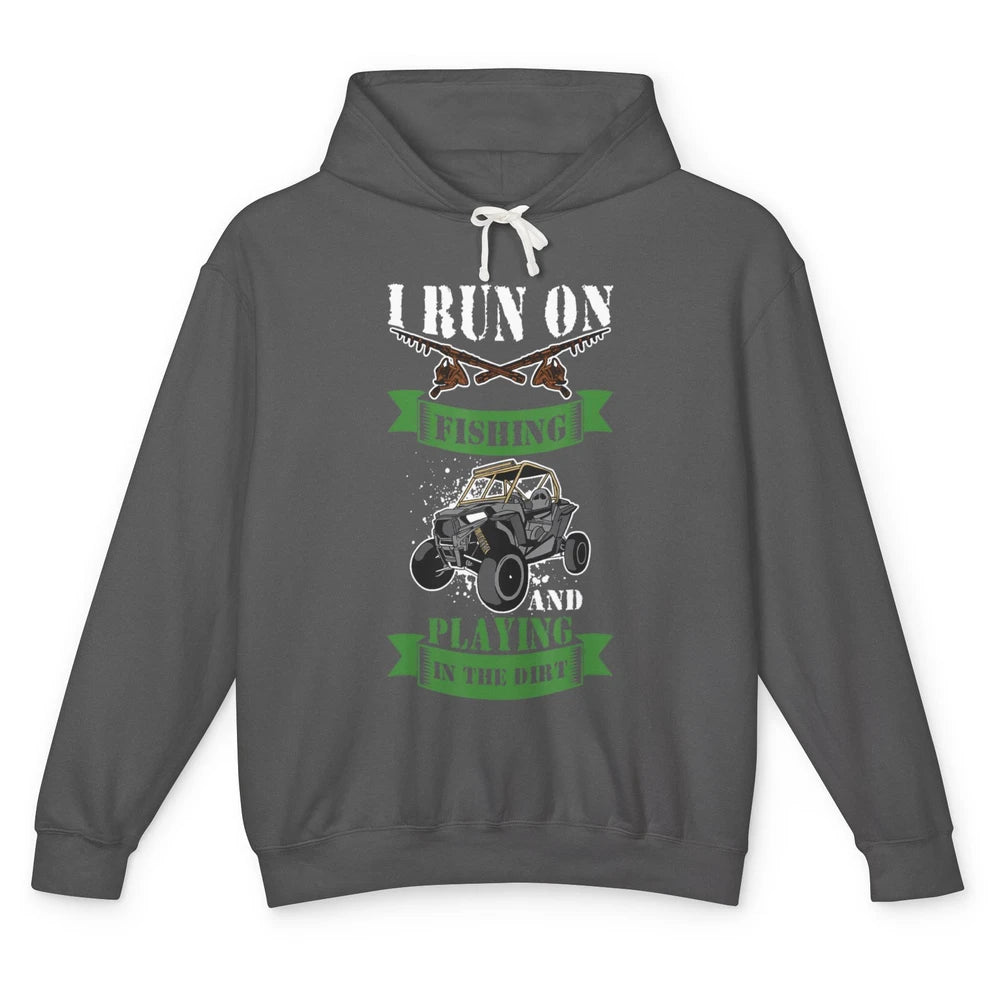 Run On Fishing Dirt 4 Wheel Truck UTV Retro ATV SXS Offroad Unisex Lightweight Hoodie