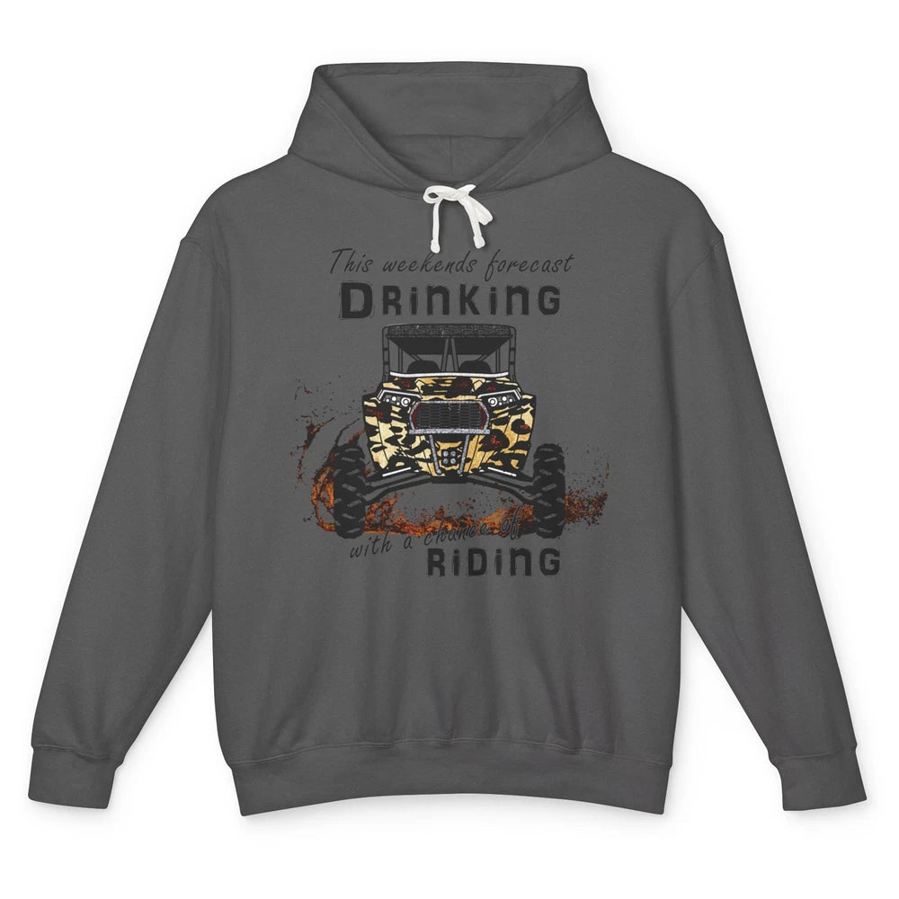 Leopard UTV Weekend Forecast Drinking Mud Riding SXS Life Unisex Lightweight Hoodie
