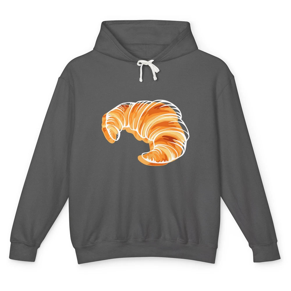 Croissant France Travel Eiffel Tower Minimalist One Line Art Unisex Lightweight Hoodie