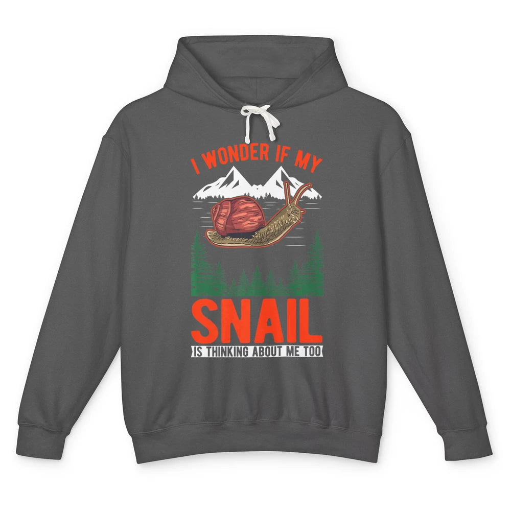 Funny Retro If My Snail Thinking About Me Sarcastic Animal Unisex Lightweight Hoodie