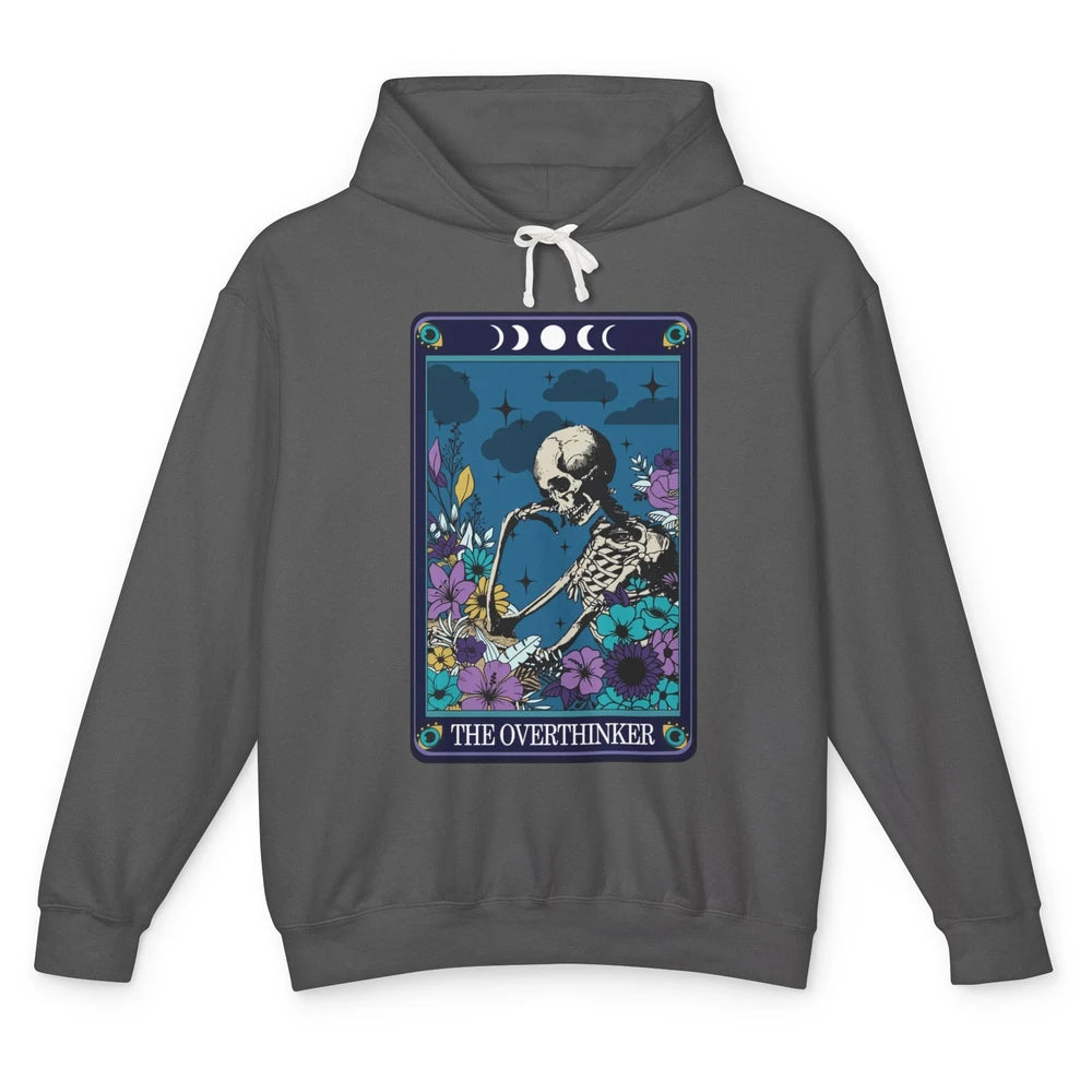 Floral Skeleton The Overthinker Tarot Card Halloween Costume Unisex Lightweight Hoodie